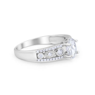 Oval Engagement Ring Marquise Simulated CZ 925 Sterling Silver